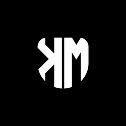 Km logo monogram with negative space circle Vector Image