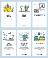 Line art web and mobile app template set vector