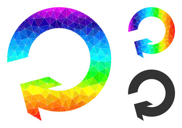 lowpoly rotate icon with spectrum gradient vector image