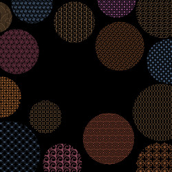 Colored circles with different geometric patterns vector