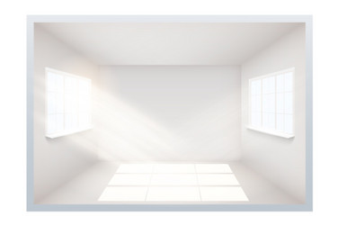 Example of empty room with window on side vector