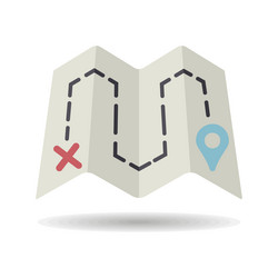 map with route icon navigation sign graph vector image