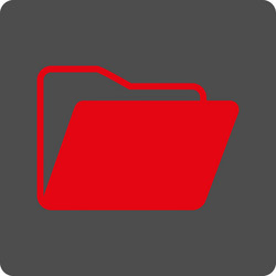 open folder rounded square button vector image