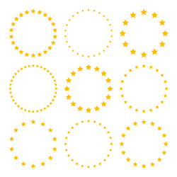stars of various sizes arranged in a circle round vector image