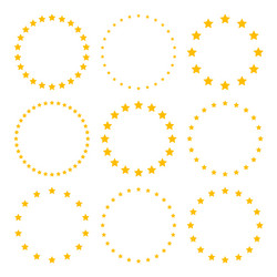 stars of various sizes arranged in a circle round vector