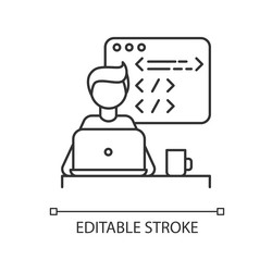 web developer pixel perfect linear icon vector image