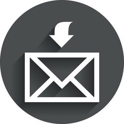 mail receive icon envelope symbol get message vector image