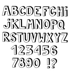 set of cute colored letters and numbers with 3d vector image