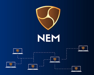 cryptocurrency nem blockchain networking vector image