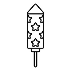firework rocket exploding with stars icon thin vector image