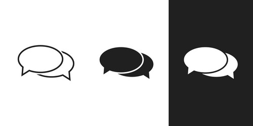 message bubble icons in 3 form on background vector image