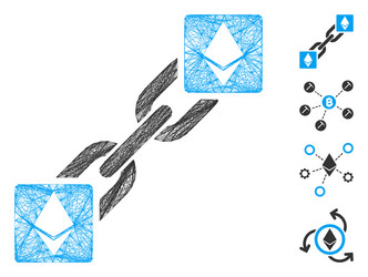 network ethereum blockchain mesh vector image