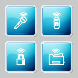 set line wireless microphone smart remote control vector image