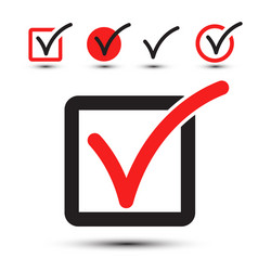 tick symbol checkbox icon set isolated on white vector image