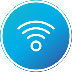 wifi simple icon in blue circle wireless internet vector