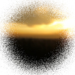 Creative background with sunset sky - spray paint vector