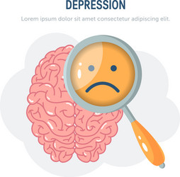 Depression concept in simple flat style vector