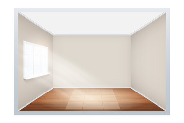 Example of empty room with window on side vector