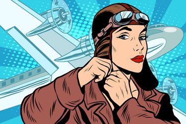 Cartoon fighter pilot Royalty Free Vector Image