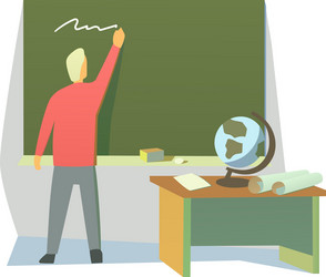 Teacher in a classroom vector