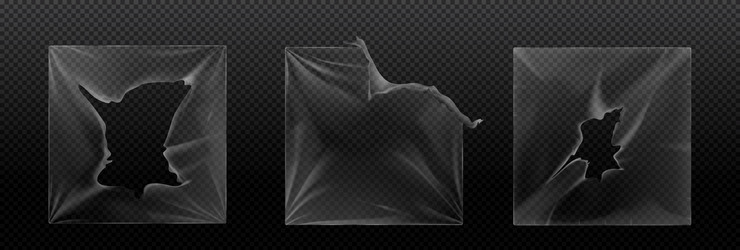 Torn vinyl cover with shrink and hole effect Vector Image