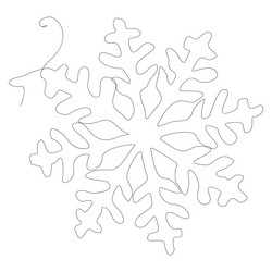 continuous one line drawing snowflake abstract vector image