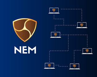 cryptocurrency nem blockchain networking vector image