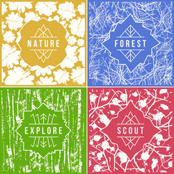label design with seamless patterns vector image