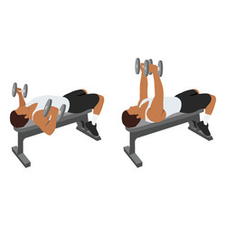 Man doing incline dumbbell fly exercise Royalty Free Vector