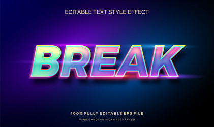 modern editable text style effect gradient color vector image