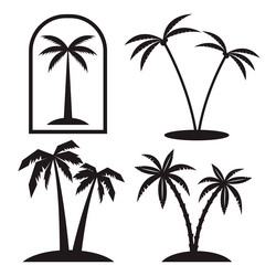 set of palm tree labels and design elements vector image