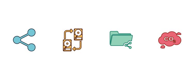 set share data exchange with hhd folder and co2 vector image
