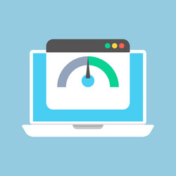 testing meter for internet speed on laptop screen vector