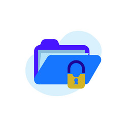 flat secure folder data security design isolated vector image
