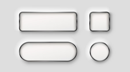 frame button silver color set minimal label vector image