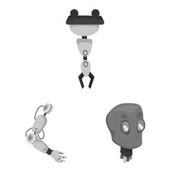isolated object of robot and factory icon vector image