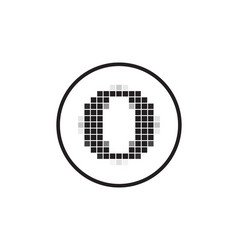 P letter pixel motion logo design square pixel Vector Image