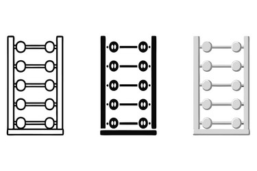 set of style line art abacus designs useful vector image