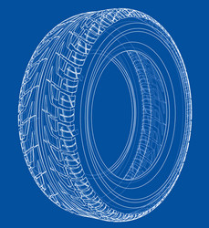 car tire concept rendering of 3d vector