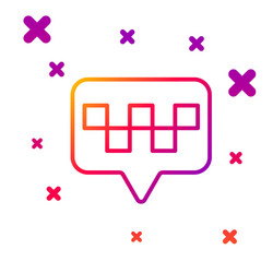 color line map pointer with taxi icon isolated vector image