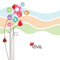 Floral Love Card Vector Image