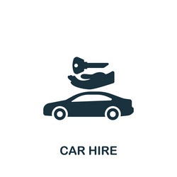 Car hire icon monochrome simple sign from airport vector