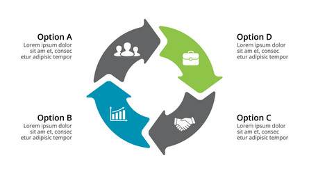 circle arrows infographic cycle diagram vector