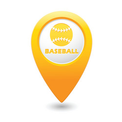 map pointer with baseball icon vector image