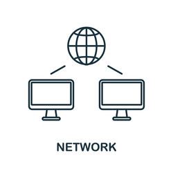 Network icon line element from internet vector