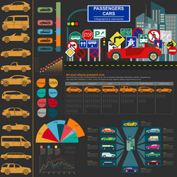 passenger car transportation infographics vector