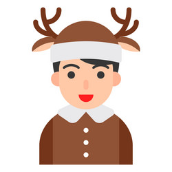 Christmas avatar or winter fashion flat style vector