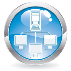 Computer Network Button vector image