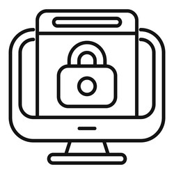 computer security system showing lock on screen vector image
