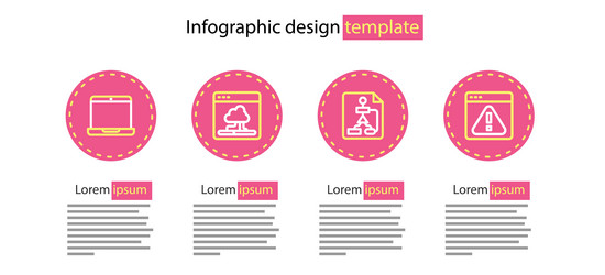 set line flowchart browser with exclamation mark vector image